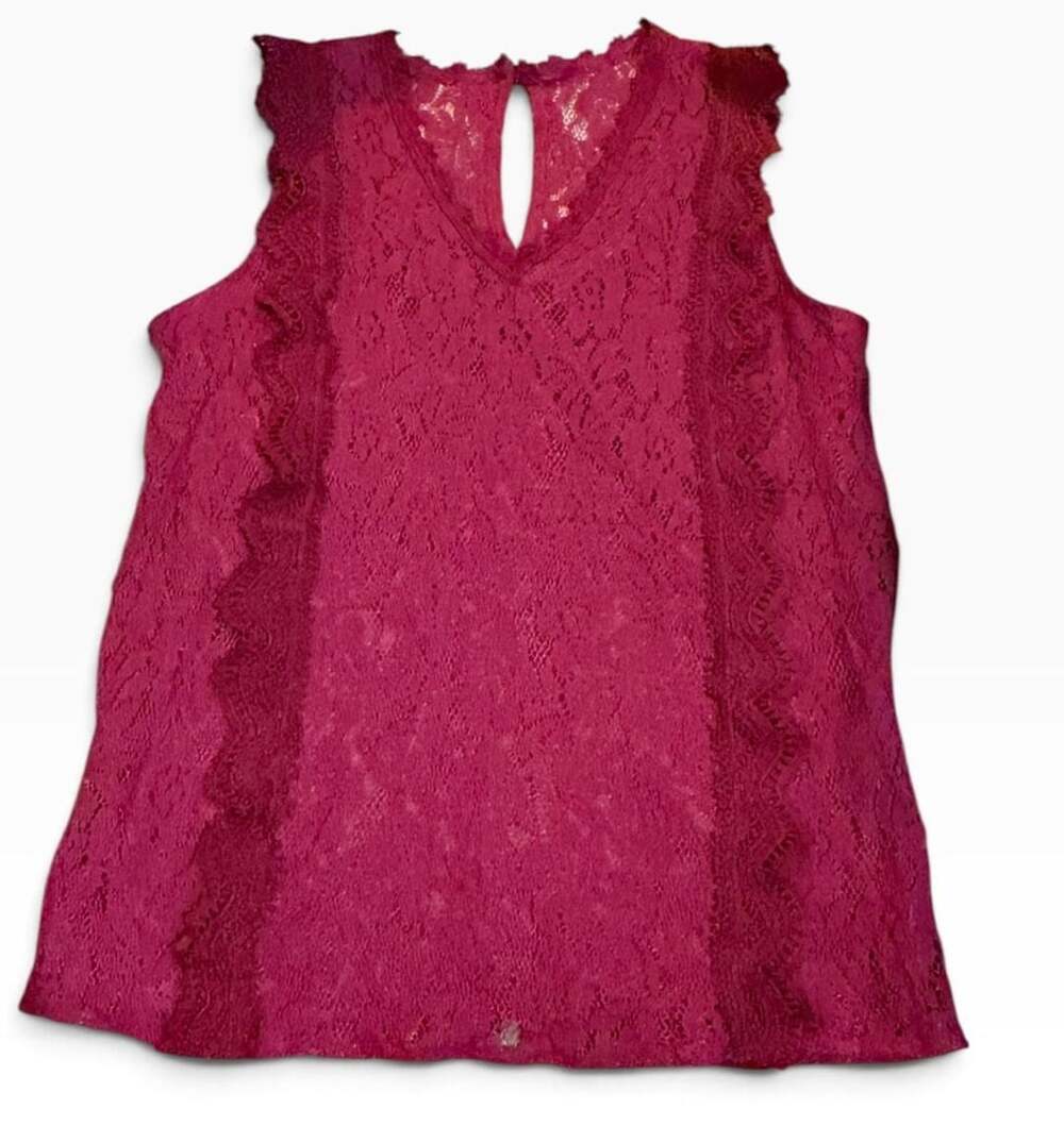 Generic Lace Sleeveless Tank Top Size M Burgundy